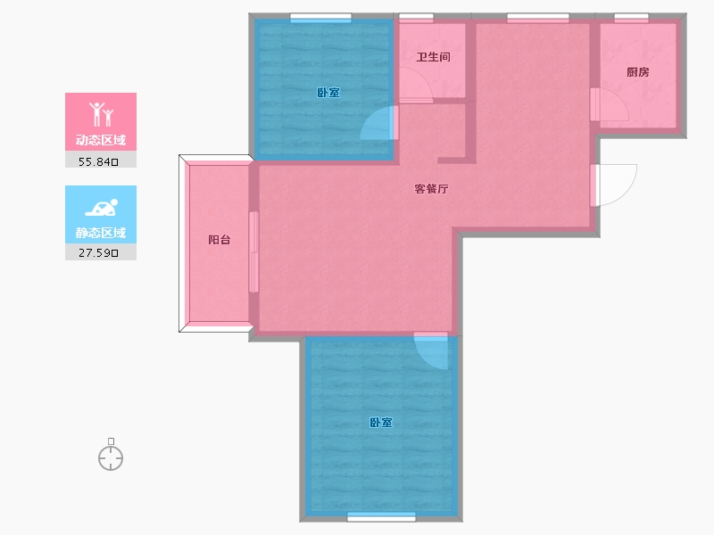 陕西省-宝鸡市-鸿福佳园-74.15-户型库-动静分区