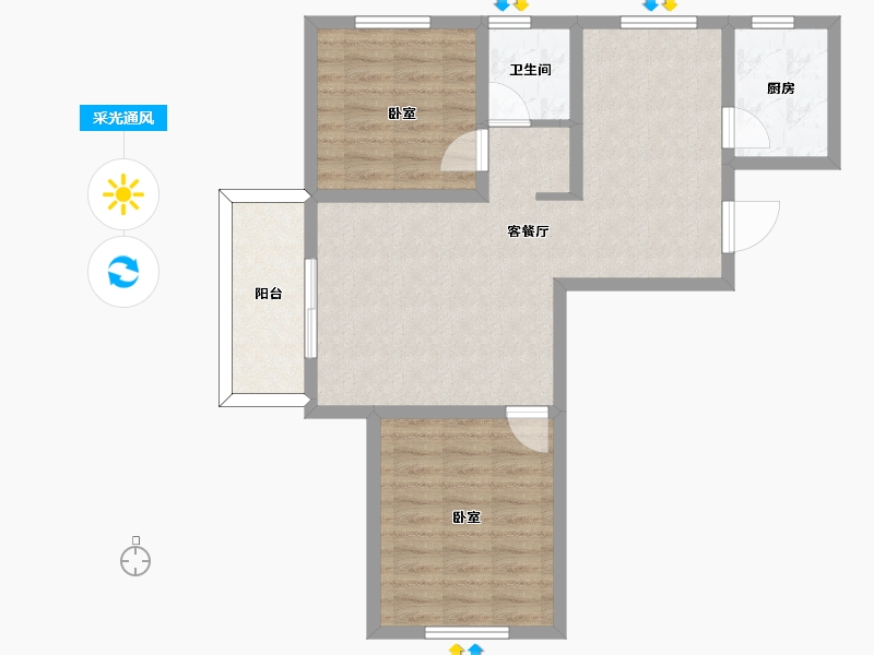 陕西省-宝鸡市-鸿福佳园-74.15-户型库-采光通风