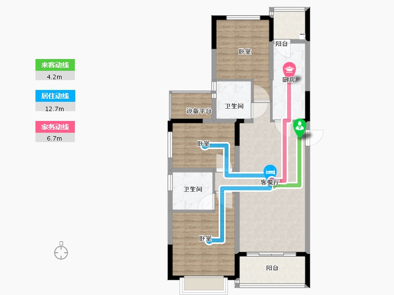 江苏省-苏州市-苏州恒大悦珑湾-99.82-户型库-动静线