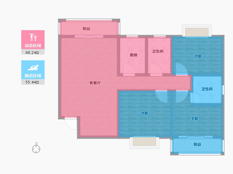 陕西省-安康市-新强·怡景苑-108.26-户型库-动静分区