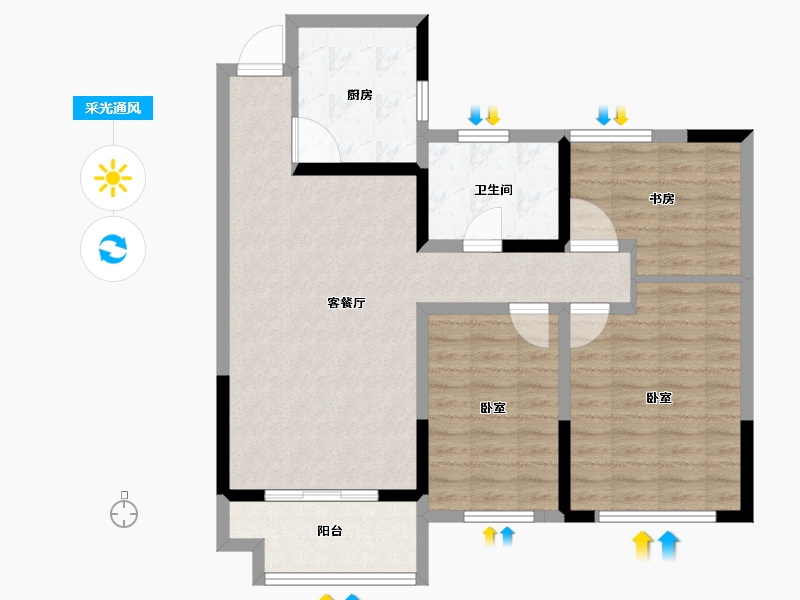 江苏省-徐州市-曼氏名都国际-88.00-户型库-采光通风