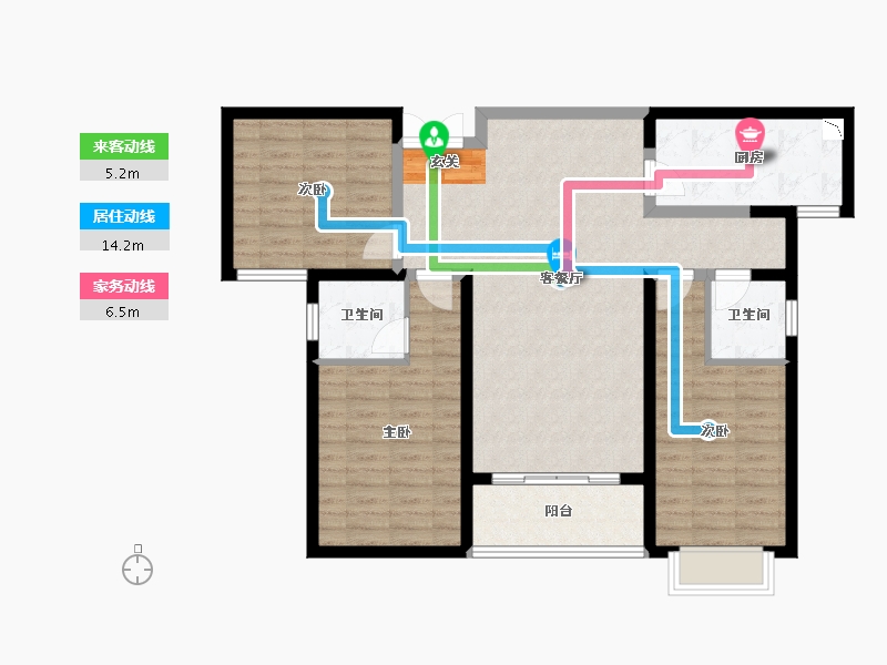 陕西省-宝鸡市-锦业府-98.01-户型库-动静线