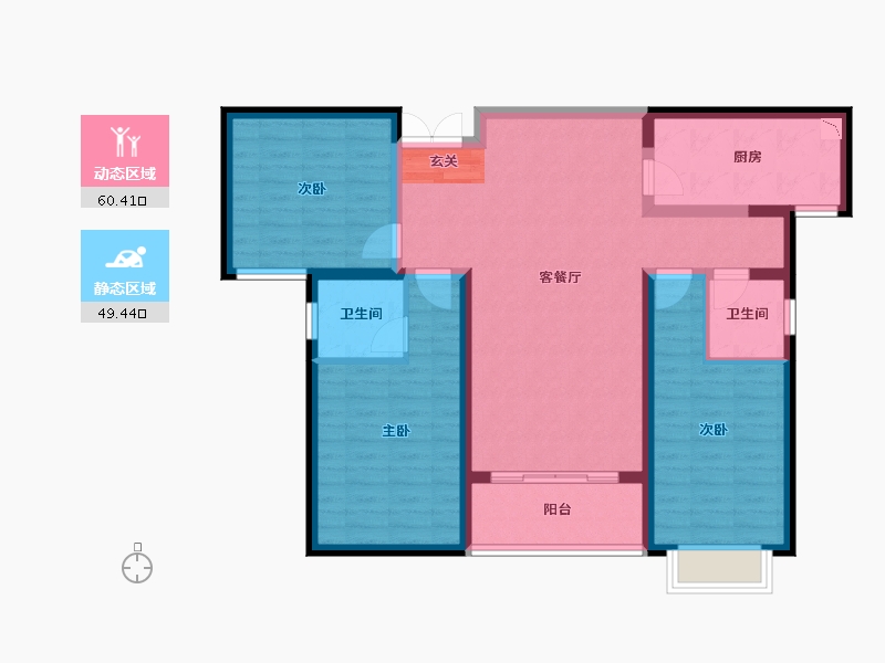 陕西省-宝鸡市-锦业府-98.01-户型库-动静分区