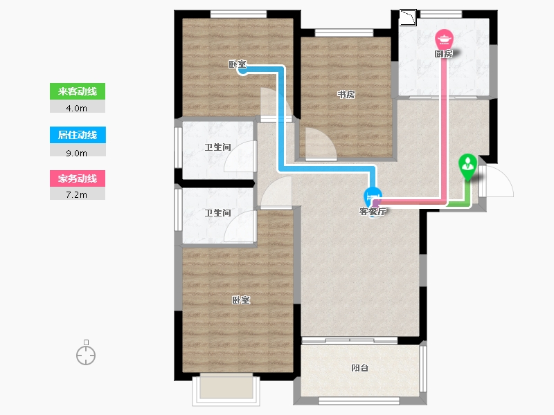 江苏省-苏州市-天地源拾锦香都-100.00-户型库-动静线