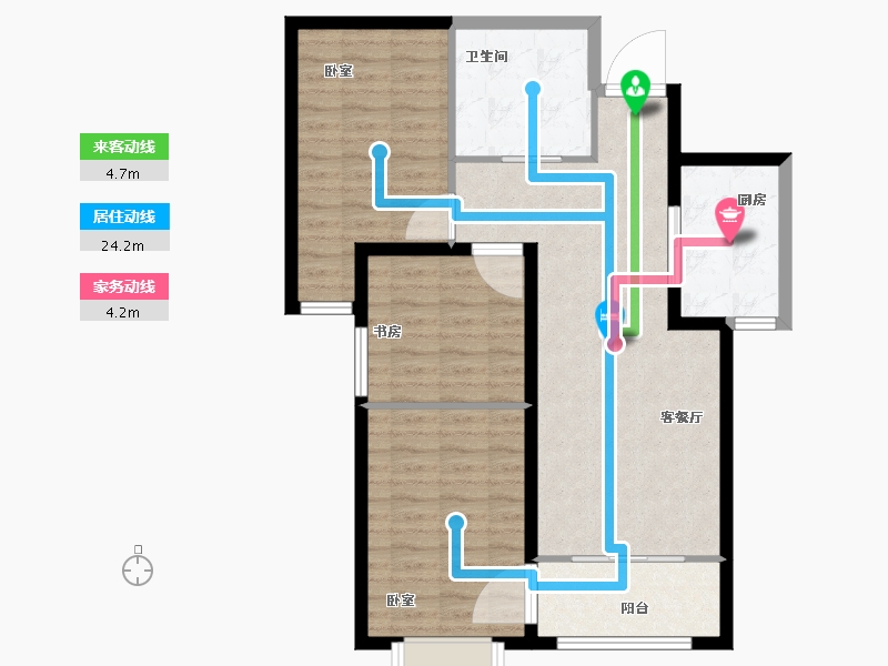 甘肃省-天水市-福田天水中心-84.12-户型库-动静线