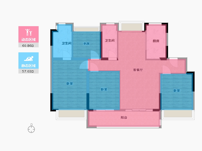 江苏省-苏州市-VIRTUOSO悦云庭-106.00-户型库-动静分区