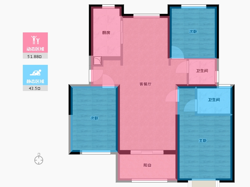 山东省-济南市-祥生西江樾-84.79-户型库-动静分区