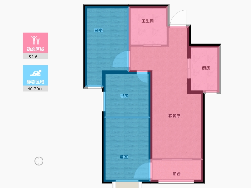 甘肃省-天水市-福田天水中心-82.91-户型库-动静分区