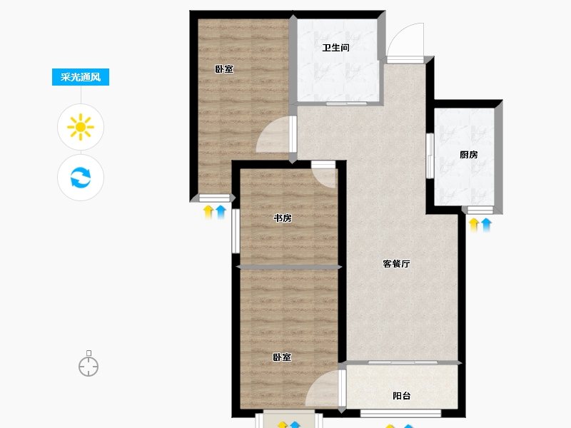 甘肃省-天水市-福田天水中心-82.91-户型库-采光通风