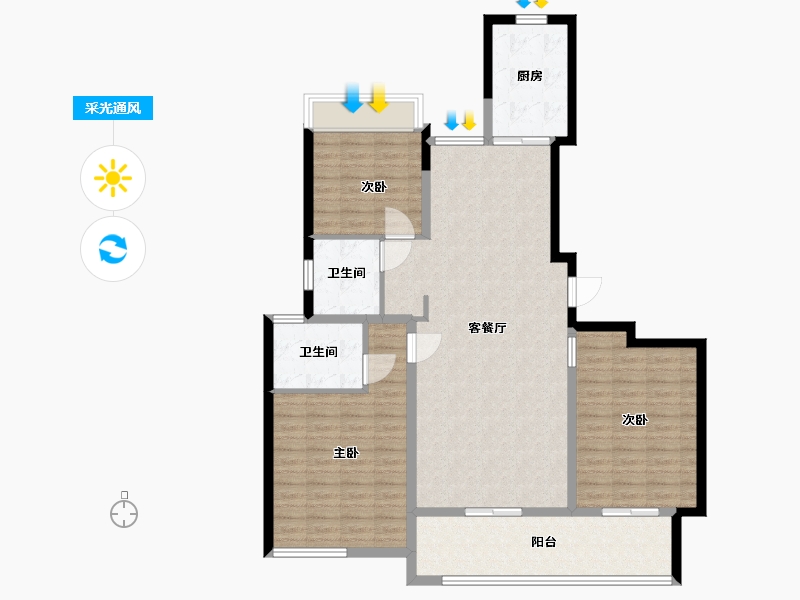 江苏省-盐城市-奥体壹号-115.20-户型库-采光通风