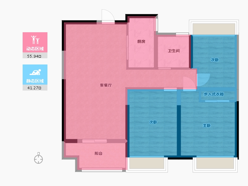 江苏省-盐城市-奥体壹号-86.80-户型库-动静分区