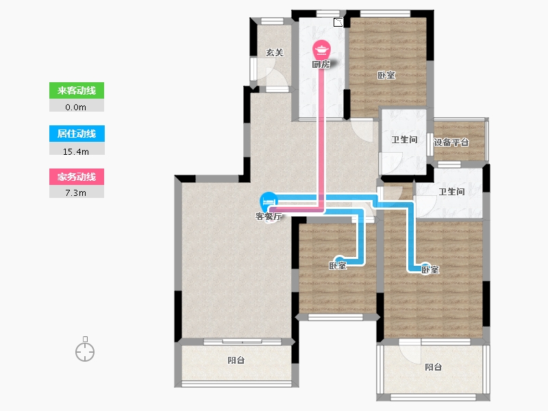 江苏省-苏州市-苏州恒大悦珑湾-111.16-户型库-动静线