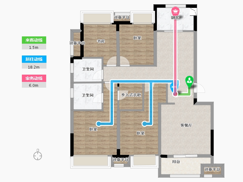 江苏省-苏州市-融创金成·湖山赋-108.96-户型库-动静线