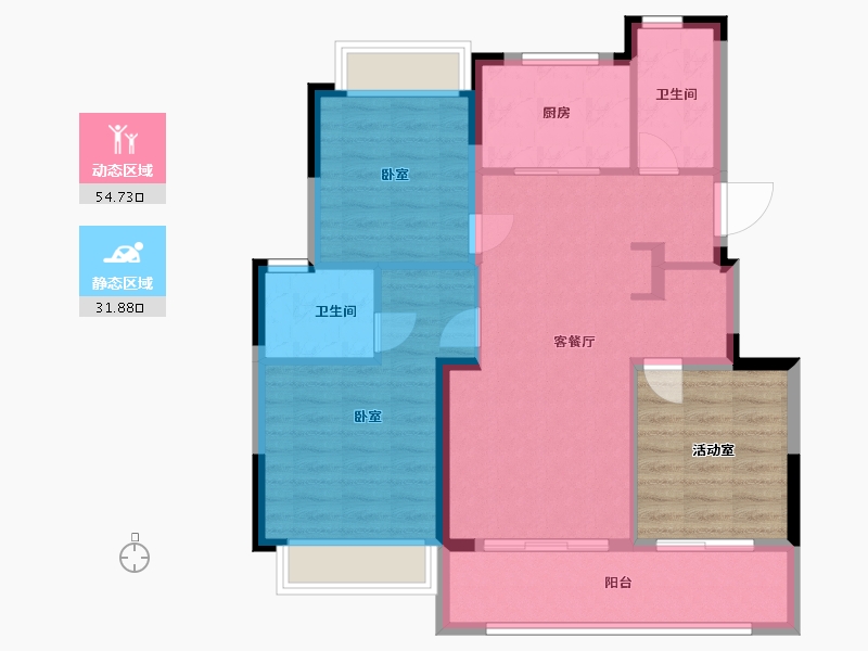 江苏省-苏州市-VIRTUOSO悦云庭-88.00-户型库-动静分区