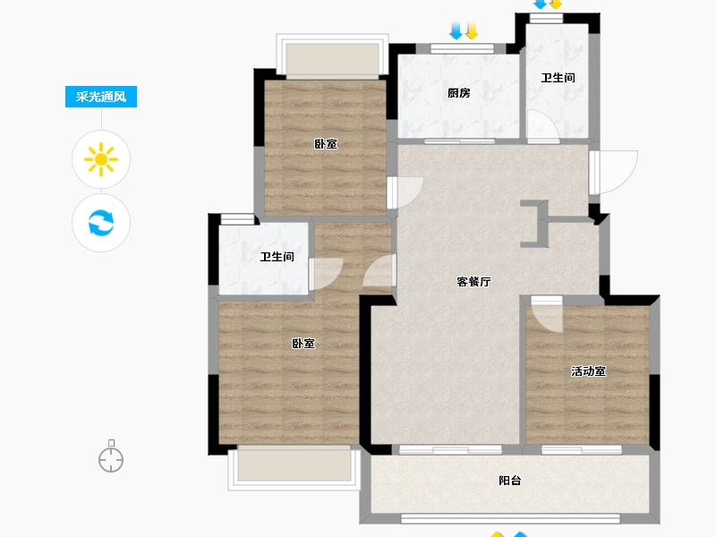 江苏省-苏州市-VIRTUOSO悦云庭-88.00-户型库-采光通风