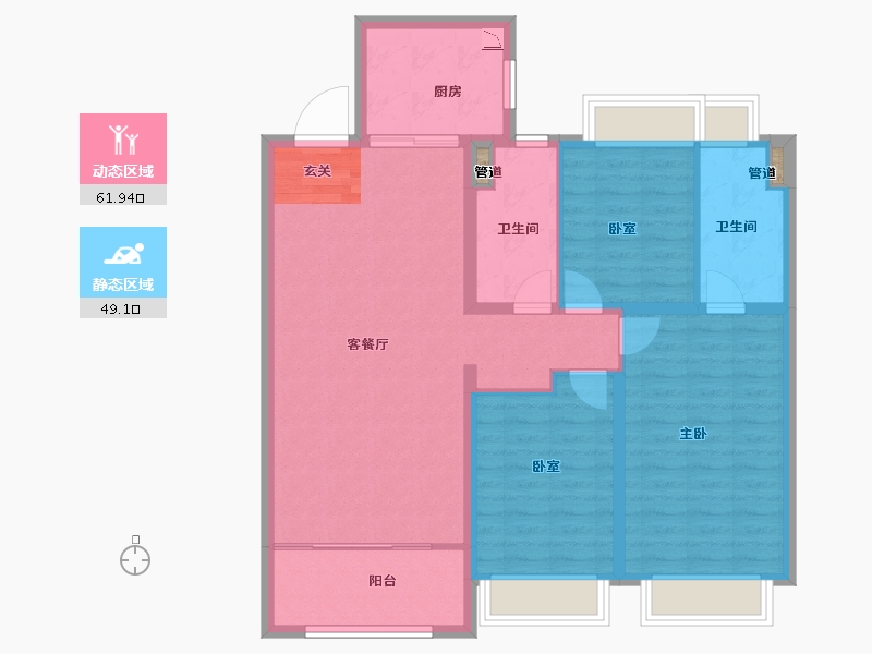 甘肃省-兰州市-保利天宸湾-100.77-户型库-动静分区