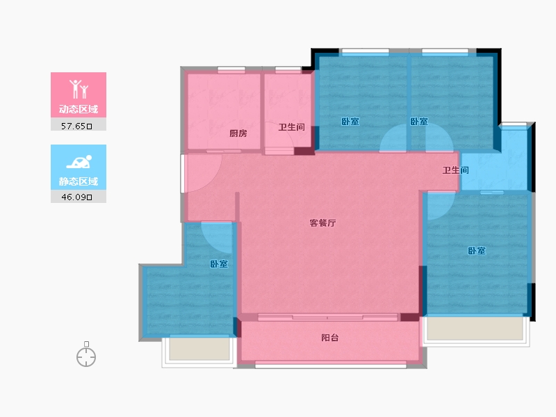 江苏省-苏州市-金辉润元名著雅苑-94.01-户型库-动静分区