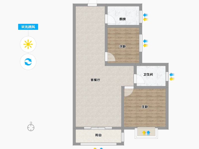 陕西省-安康市-新强·怡景苑-80.62-户型库-采光通风