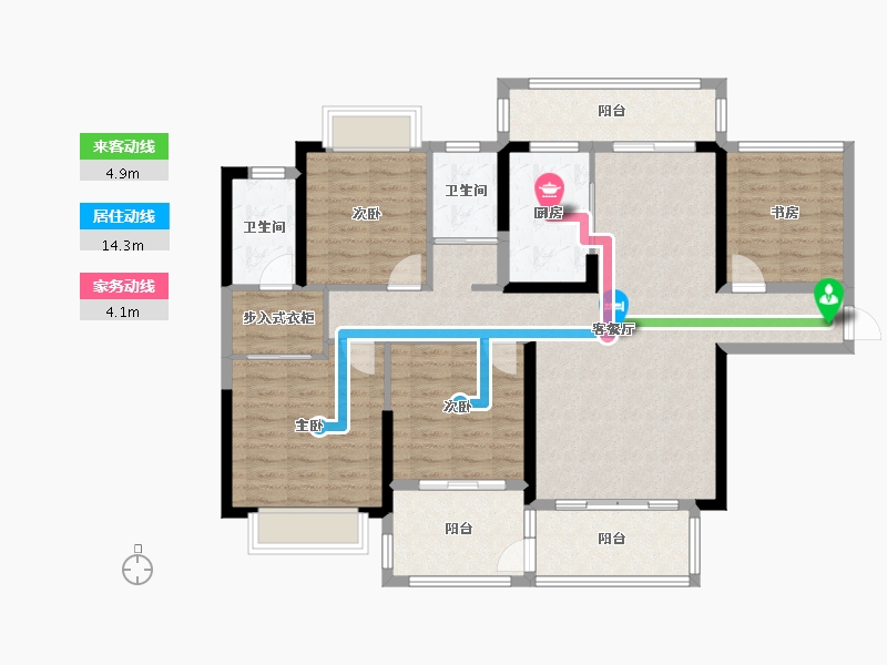 湖南省-岳阳市-友阿悦玺-117.25-户型库-动静线