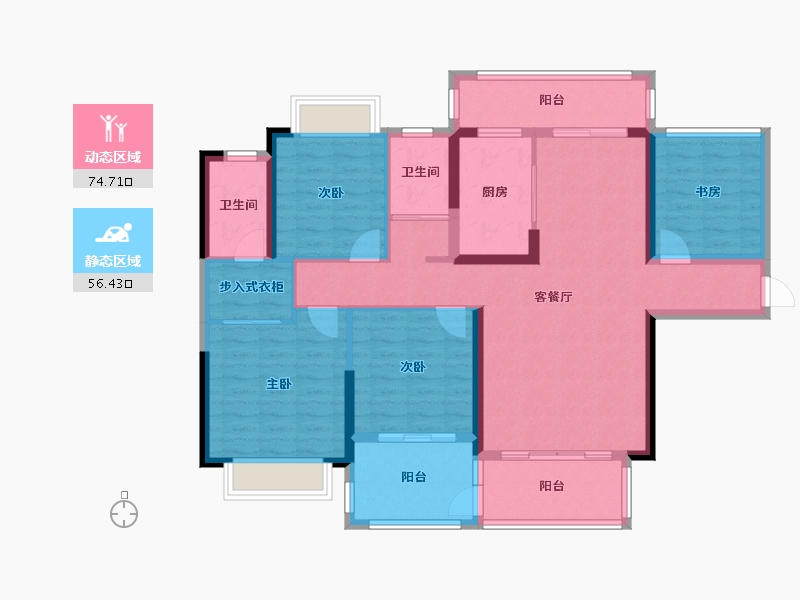 湖南省-岳阳市-友阿悦玺-117.25-户型库-动静分区