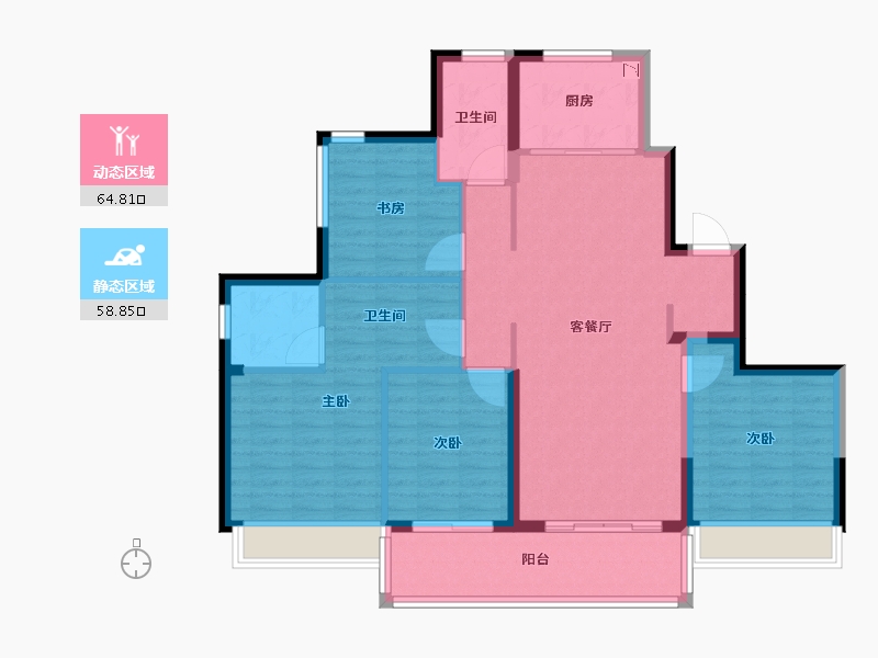 浙江省-台州市-大家金钰府-111.85-户型库-动静分区