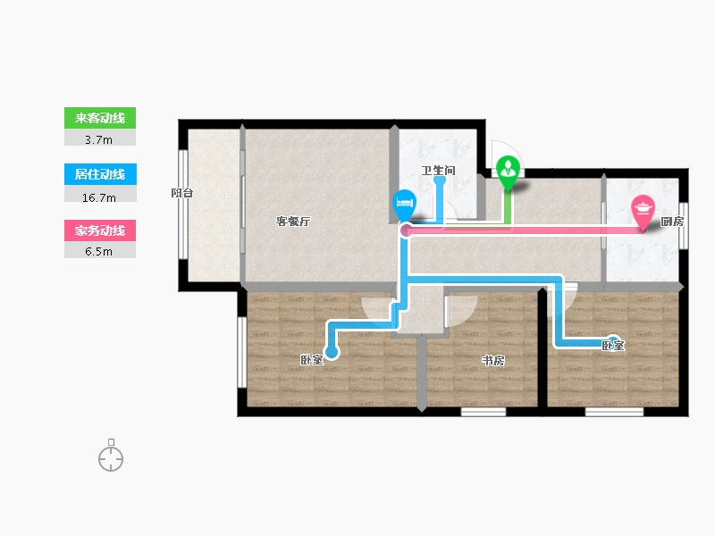 甘肃省-天水市-福田天水中心-85.56-户型库-动静线