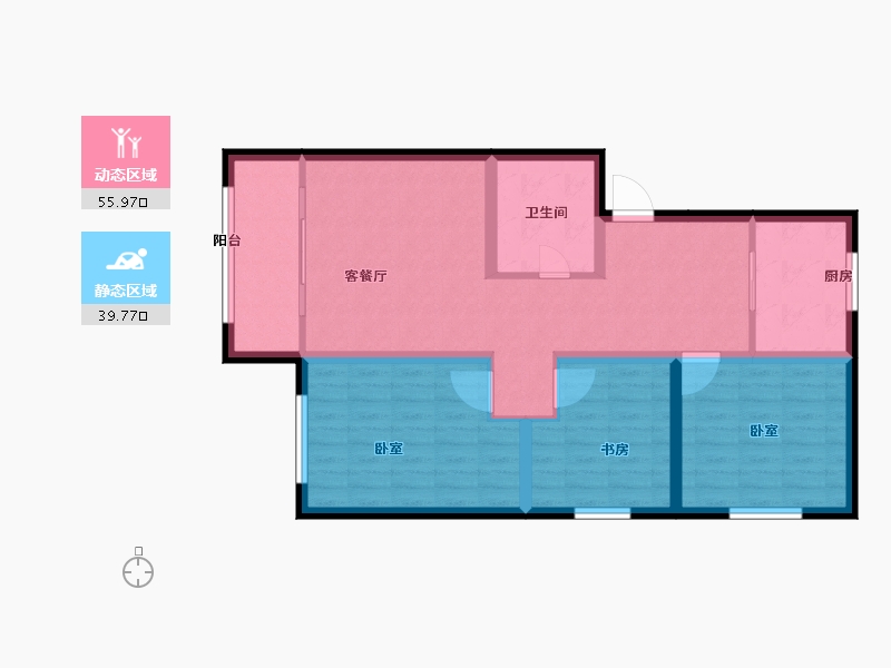 甘肃省-天水市-福田天水中心-85.56-户型库-动静分区