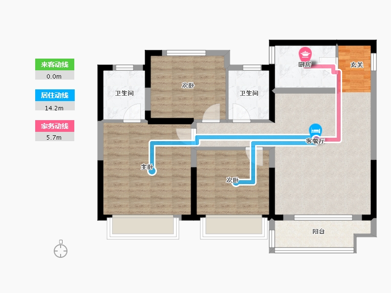 江苏省-苏州市-海伦堡星悦-84.01-户型库-动静线