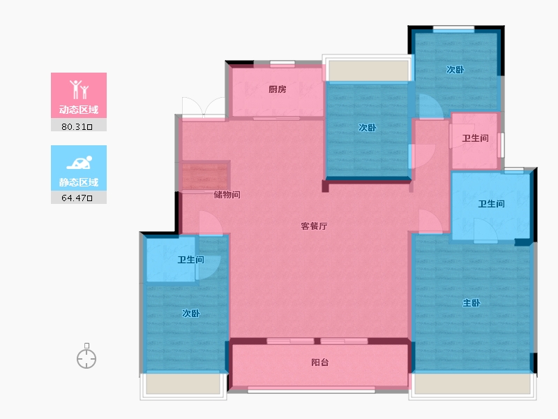 江苏省-盐城市-新城悦隽首府-132.00-户型库-动静分区