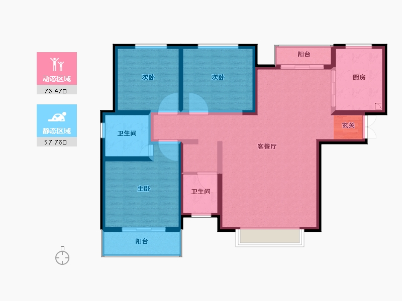 陕西省-宝鸡市-锦业府-121.00-户型库-动静分区