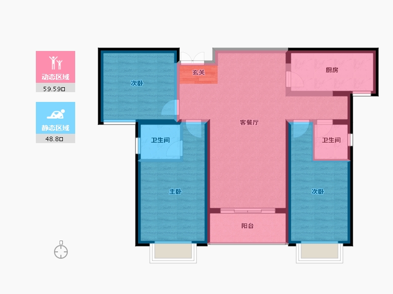 陕西省-宝鸡市-锦业府-97.00-户型库-动静分区