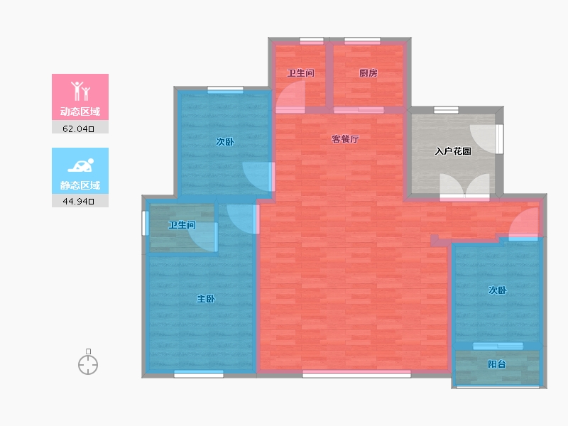 陕西省-西安市-盈泰水岸东方-103.78-户型库-动静分区