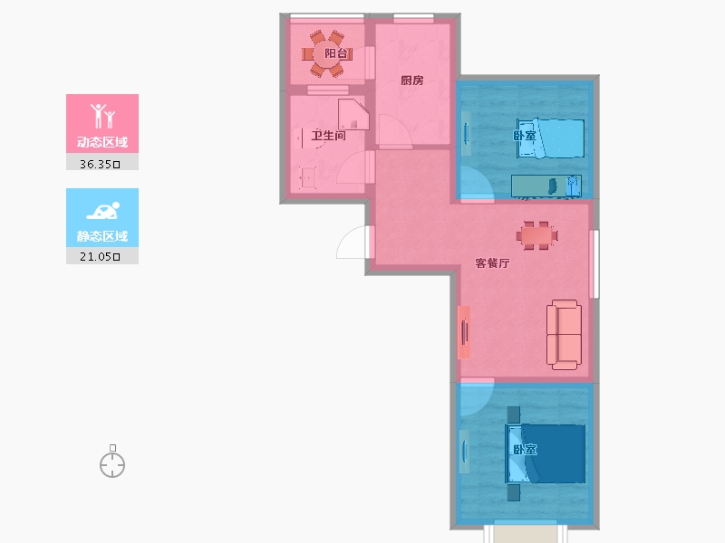 陕西省-西安市-当代嘉宝公园悦MOMΛ-50.00-户型库-动静分区