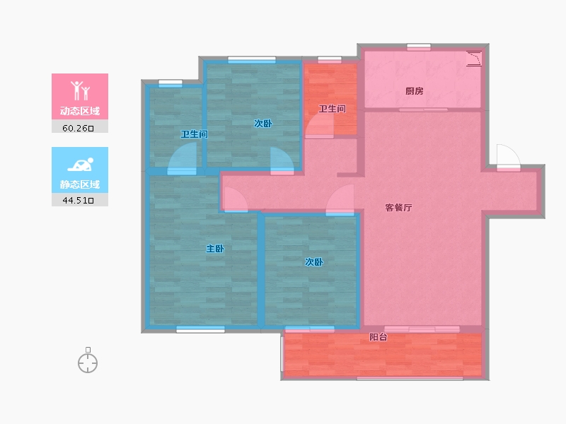 陕西省-西安市-中南菩悦东望城-94.00-户型库-动静分区