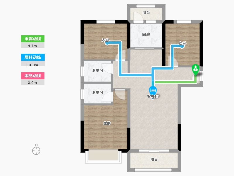 陕西省-榆林市-德通·金沙悦府-81.77-户型库-动静线