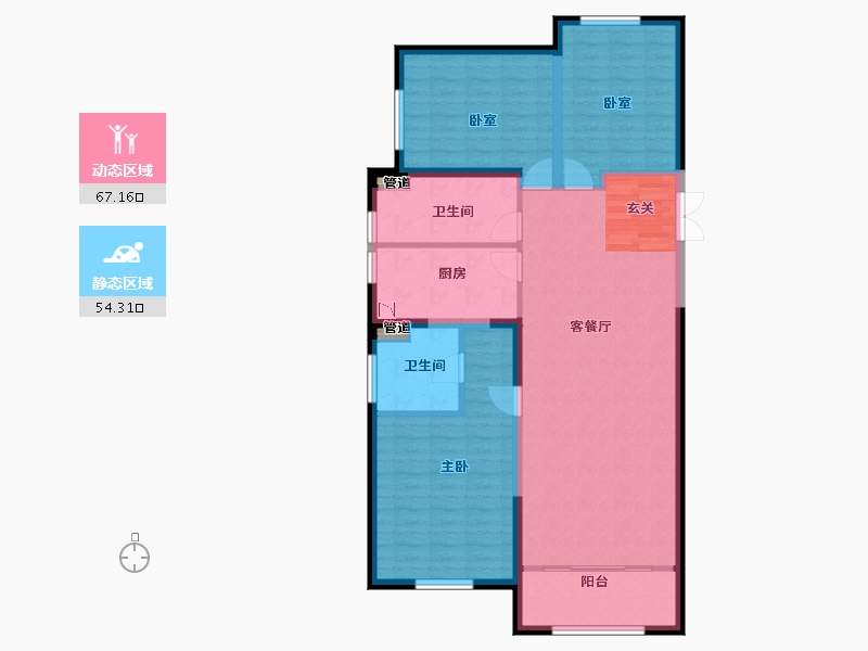 甘肃省-兰州市-金融府-110.67-户型库-动静分区