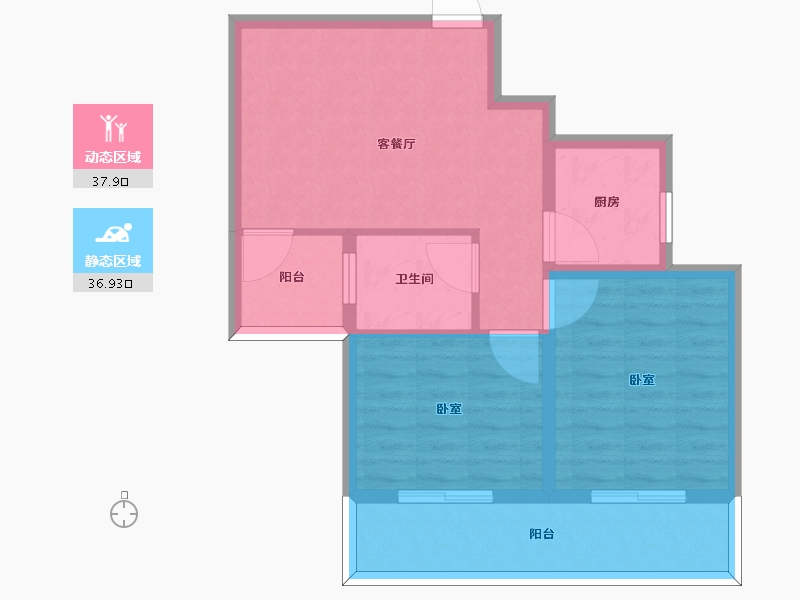 陕西省-宝鸡市-鸿福佳园-66.81-户型库-动静分区