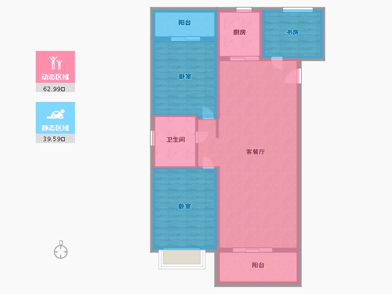 辽宁省-盘锦市-总部生态城·泰郡-92.32-户型库-动静分区