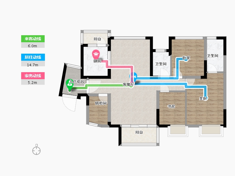 江苏省-苏州市-水漾花城花苑-97.00-户型库-动静线