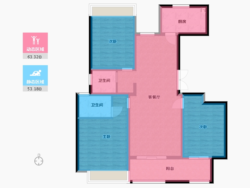 江苏省-盐城市-奥体壹号-104.40-户型库-动静分区