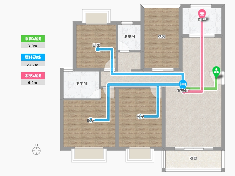 云南省-楚雄彝族自治州-楚雄院子-99.88-户型库-动静线