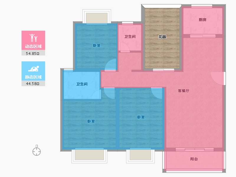 云南省-楚雄彝族自治州-楚雄院子-99.88-户型库-动静分区