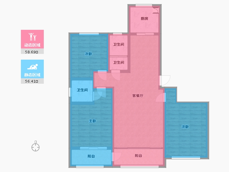 山东省-济宁市-康湖花园-103.00-户型库-动静分区