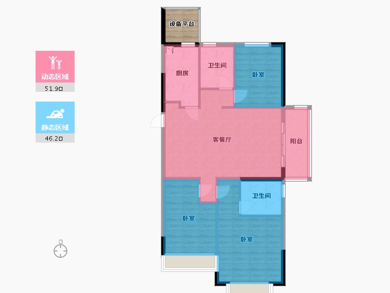 江苏省-苏州市-苏州恒大悦珑湾-92.20-户型库-动静分区