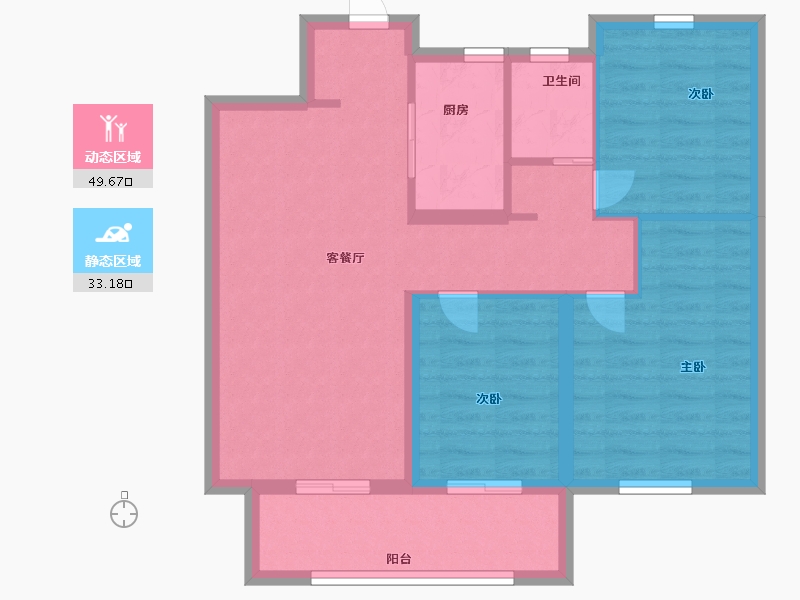 陕西省-西安市-中南菩悦东望城-74.00-户型库-动静分区