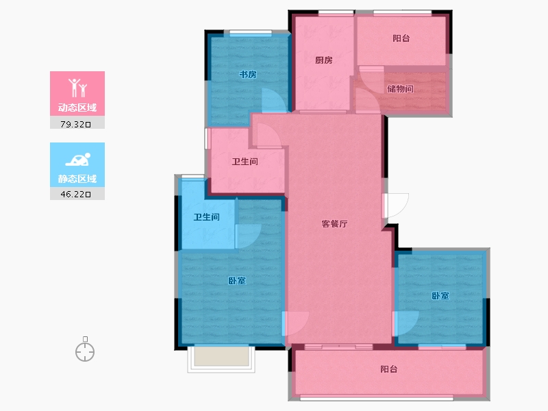 江苏省-苏州市-湖湾天地-113.01-户型库-动静分区