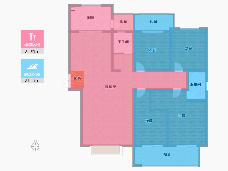 陕西省-宝鸡市-锦业府-155.00-户型库-动静分区