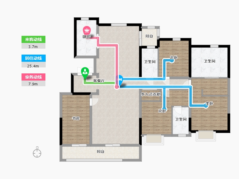 陕西省-西安市-融创西安宸院-163.97-户型库-动静线