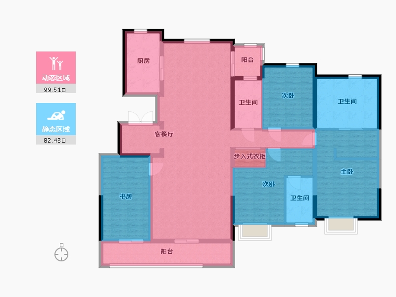 陕西省-西安市-融创西安宸院-163.97-户型库-动静分区