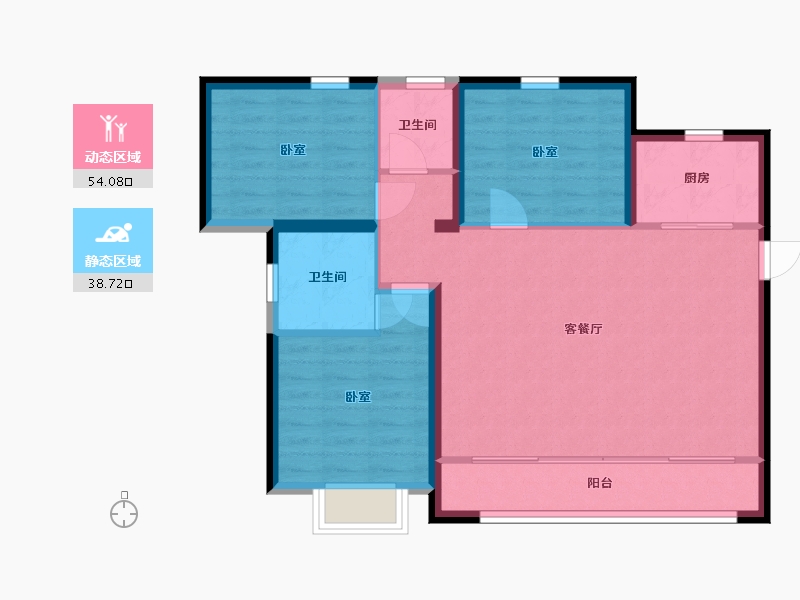 甘肃省-金昌市-兰州大名城-83.94-户型库-动静分区